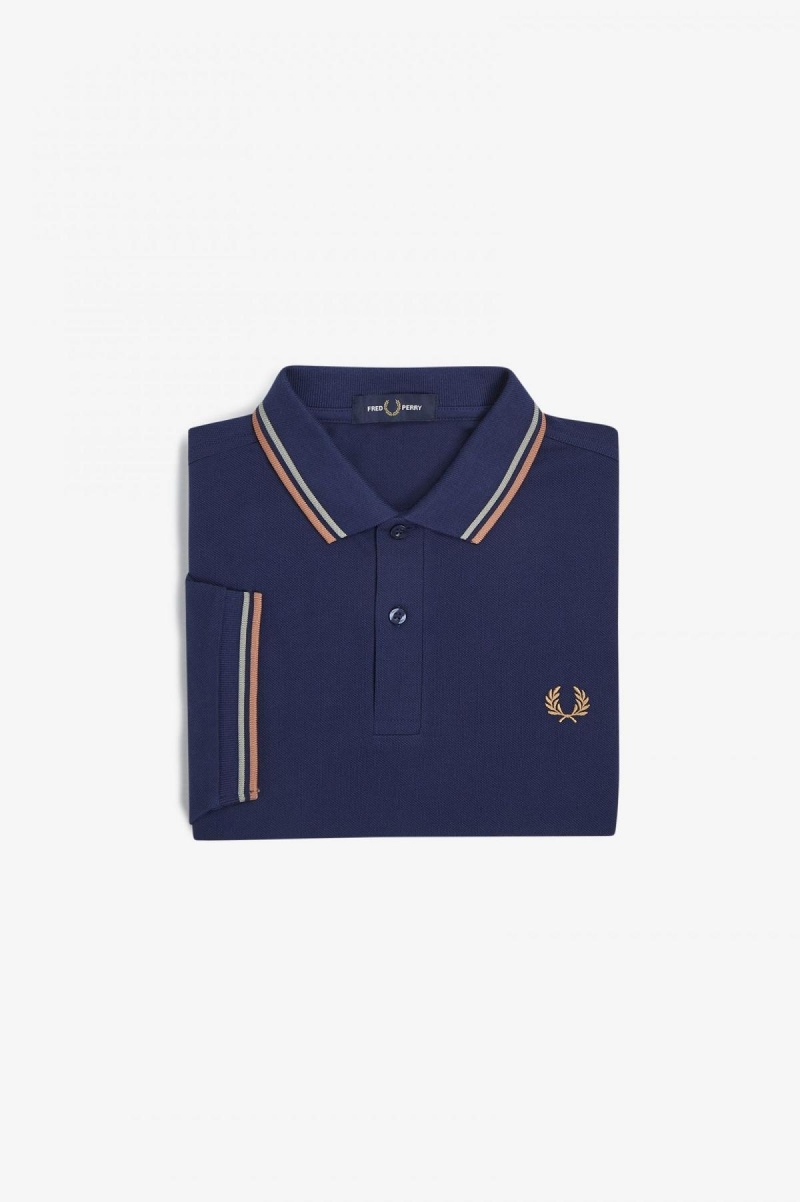 Fred Perry Shirt Fred Perry M3600 Homme Bleu Marine Noir | MFRFT20678