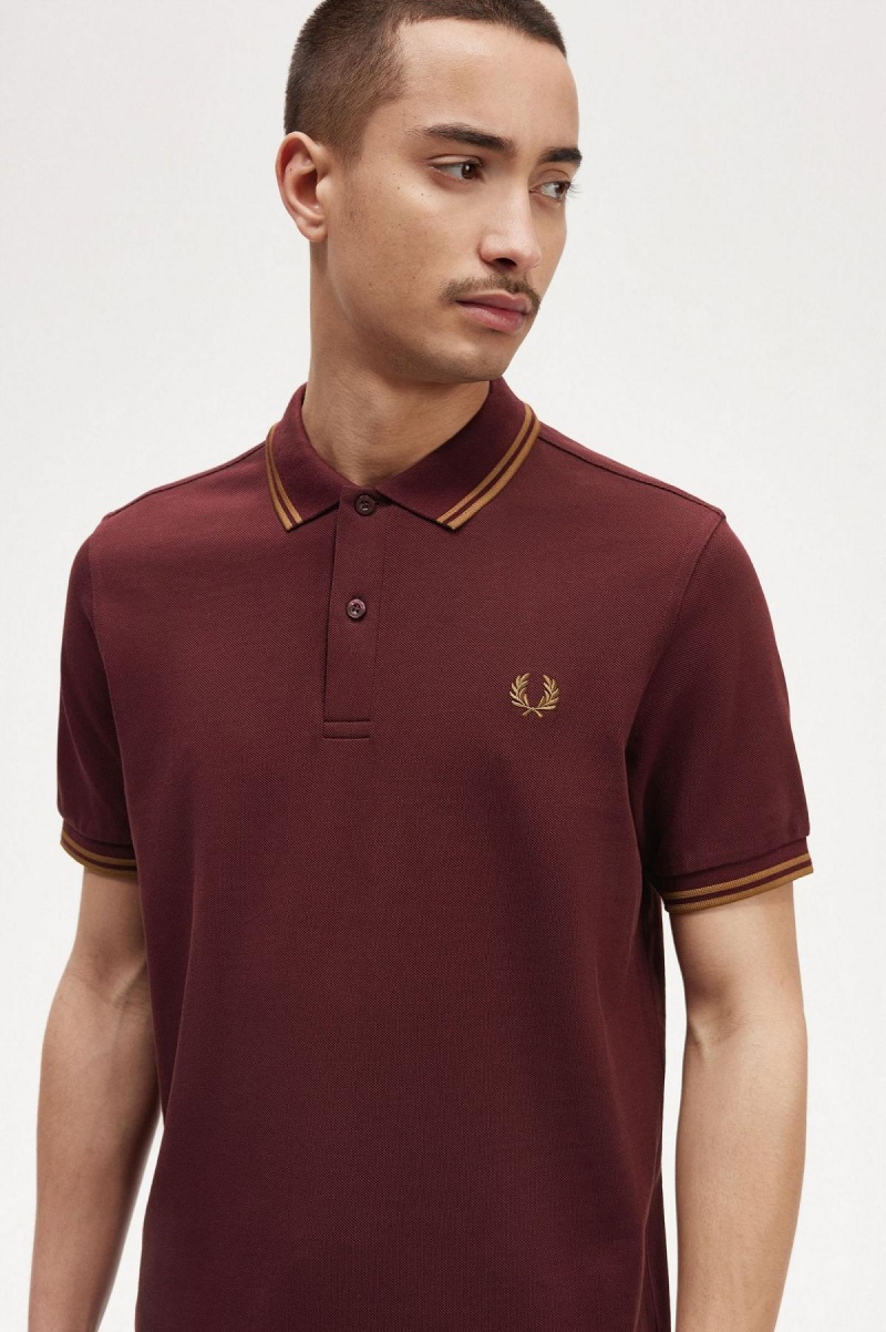 Fred Perry Shirt Fred Perry M3600 Homme Oxblood / Shaded Stone / Shaded Stone | YFRGT16054