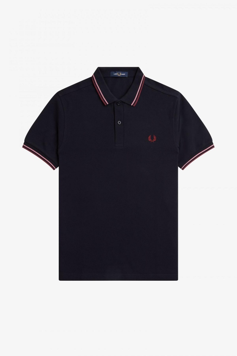 Fred Perry Shirt Fred Perry M3600 Homme Bleu Marine Rose Rose | QFRUV24628