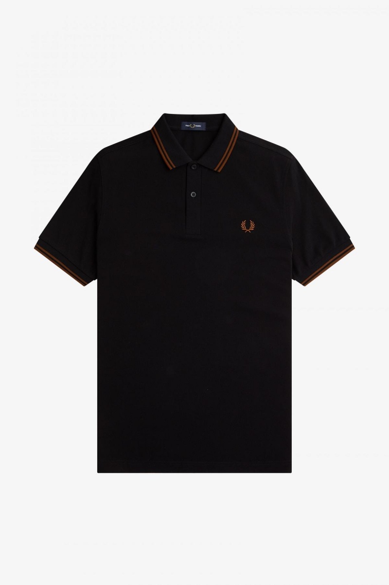 Fred Perry Shirt Fred Perry M3600 Homme Noir Marron Marron | LFRTR24348