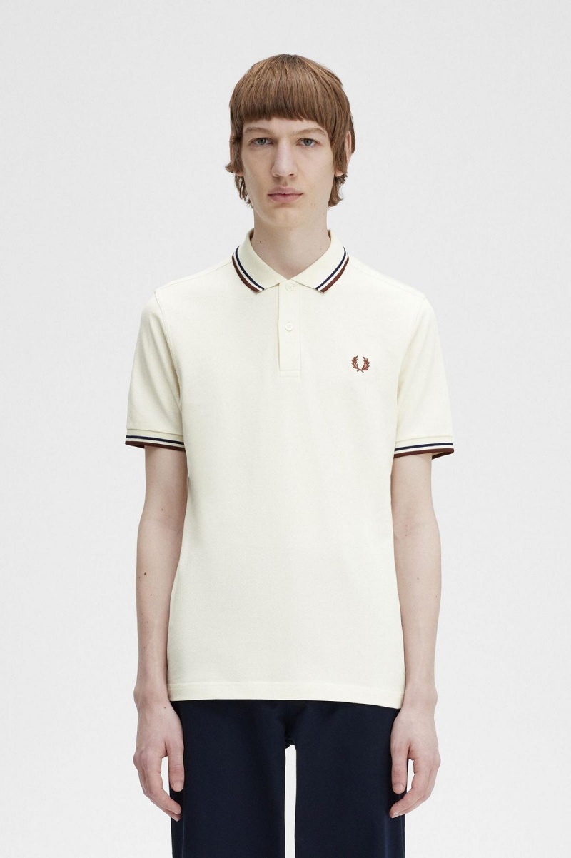 Fred Perry Shirt Fred Perry M3600 Homme Bleu Marine Marron | DFRKV31569