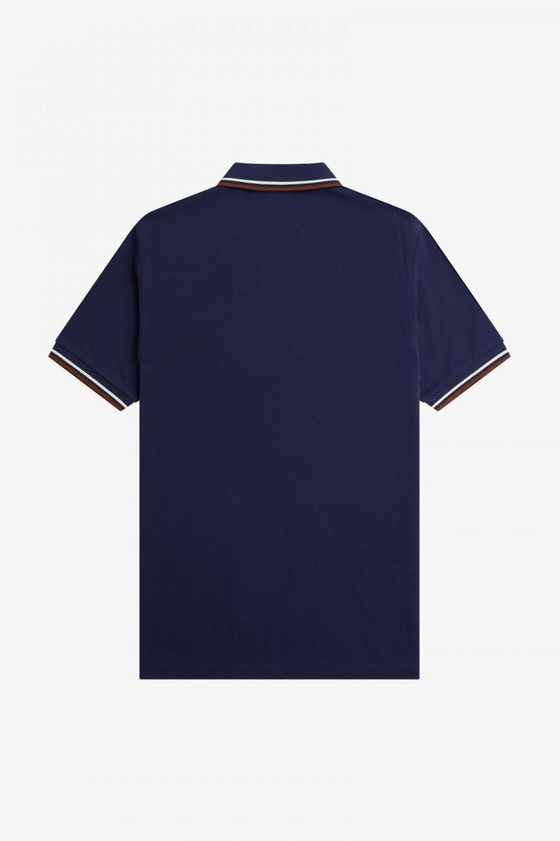 Fred Perry Shirt Fred Perry M3600 Homme Bleu Marine Marron | FRZPD99582