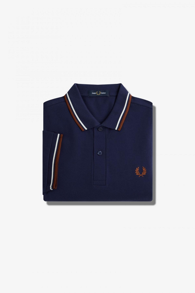 Fred Perry Shirt Fred Perry M3600 Homme Bleu Marine Marron | FRZPD99582