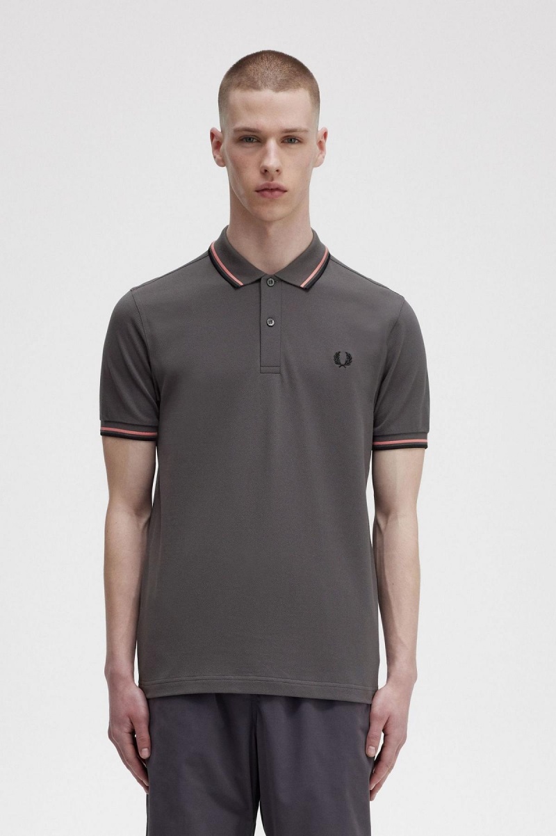 Fred Perry Shirt Fred Perry M3600 Homme Corail Noir | BFRSO76503