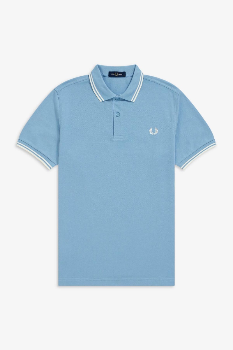 Fred Perry Shirt Fred Perry M3600 Homme Bleu Blanche Blanche | YFRGT51017