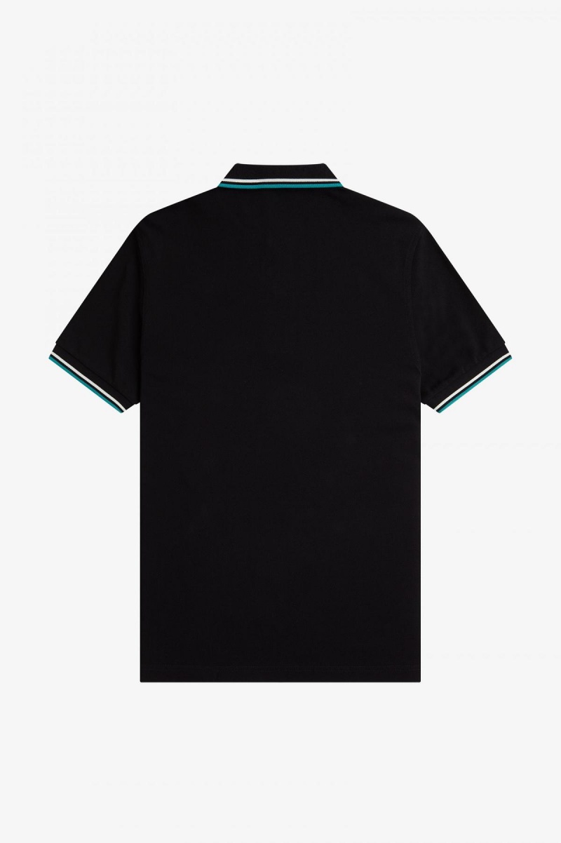 Fred Perry Shirt Fred Perry M3600 Homme Noir Menthe Foncé | TFRPQ98420