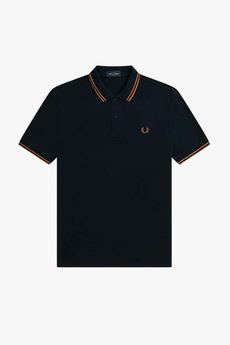 Fred Perry Shirt Fred Perry M3600 Homme Bleu Marine Noir Noir | GFREC13479