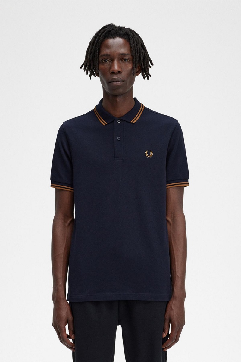 Fred Perry Shirt Fred Perry M3600 Homme Bleu Marine Noir Noir | GFREC13479