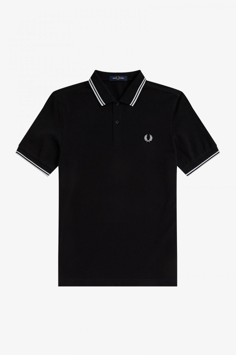 Fred Perry Shirt Fred Perry M3600 Homme Noir Blanche Blanche | SFRVO15437