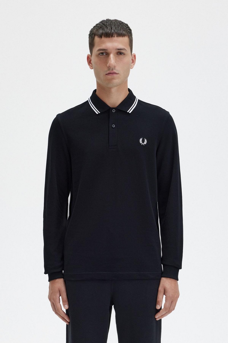 Fred Perry Shirt Fred Perry M3636 Homme Noir Blanche Blanche | LFRSX71107