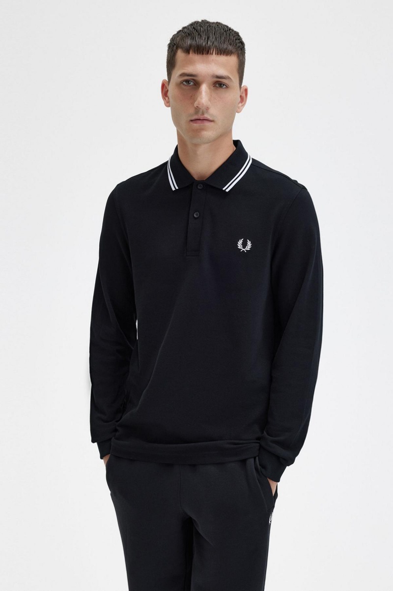 Fred Perry Shirt Fred Perry M3636 Homme Noir Blanche Blanche | LFRSX71107