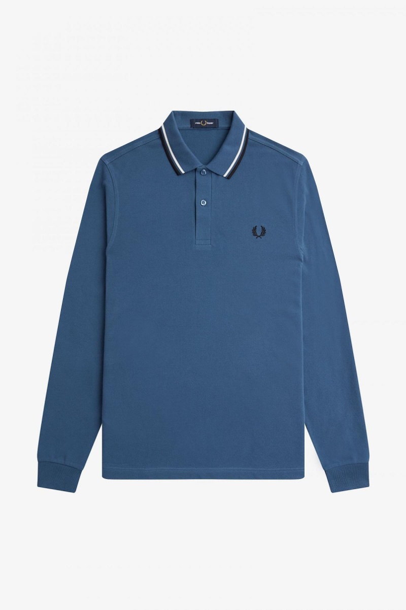 Fred Perry Shirt Fred Perry M3636 Homme Bleu Blanche Noir | DFRVO76264