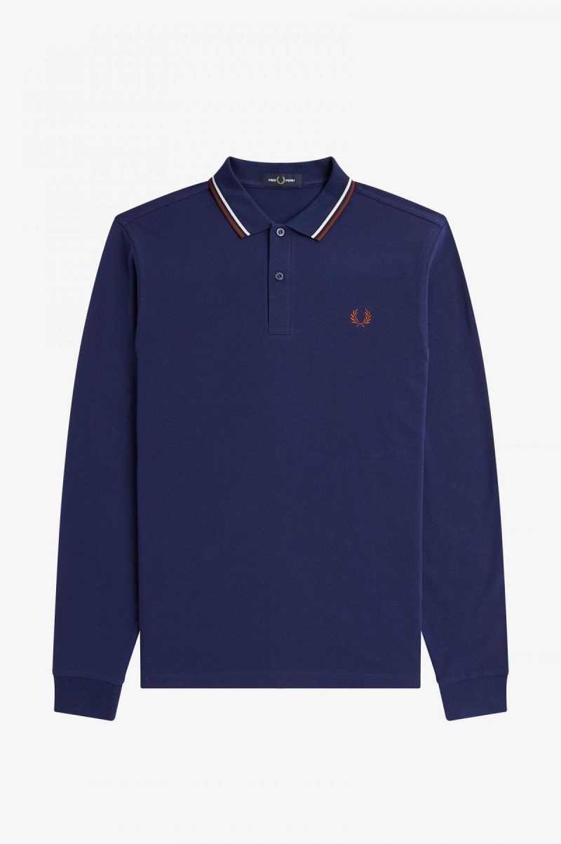 Fred Perry Shirt Fred Perry M3636 Homme Bleu Marine Marron | FREGJ43453