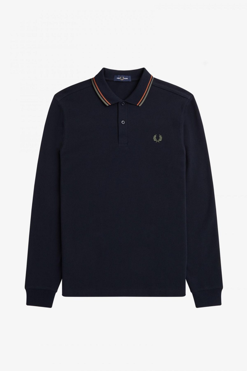 Fred Perry Shirt Fred Perry M3636 Homme Bleu Marine Vert | XFRGW51272