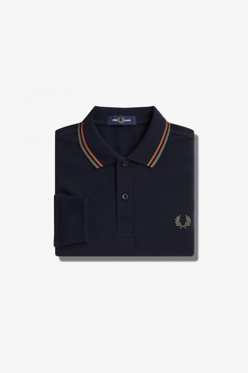 Fred Perry Shirt Fred Perry M3636 Homme Bleu Marine Vert | XFRGW51272