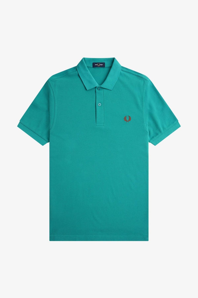 Fred Perry Shirt Fred Perry M6000 Homme Menthe Foncé Marron | FRCVG91035