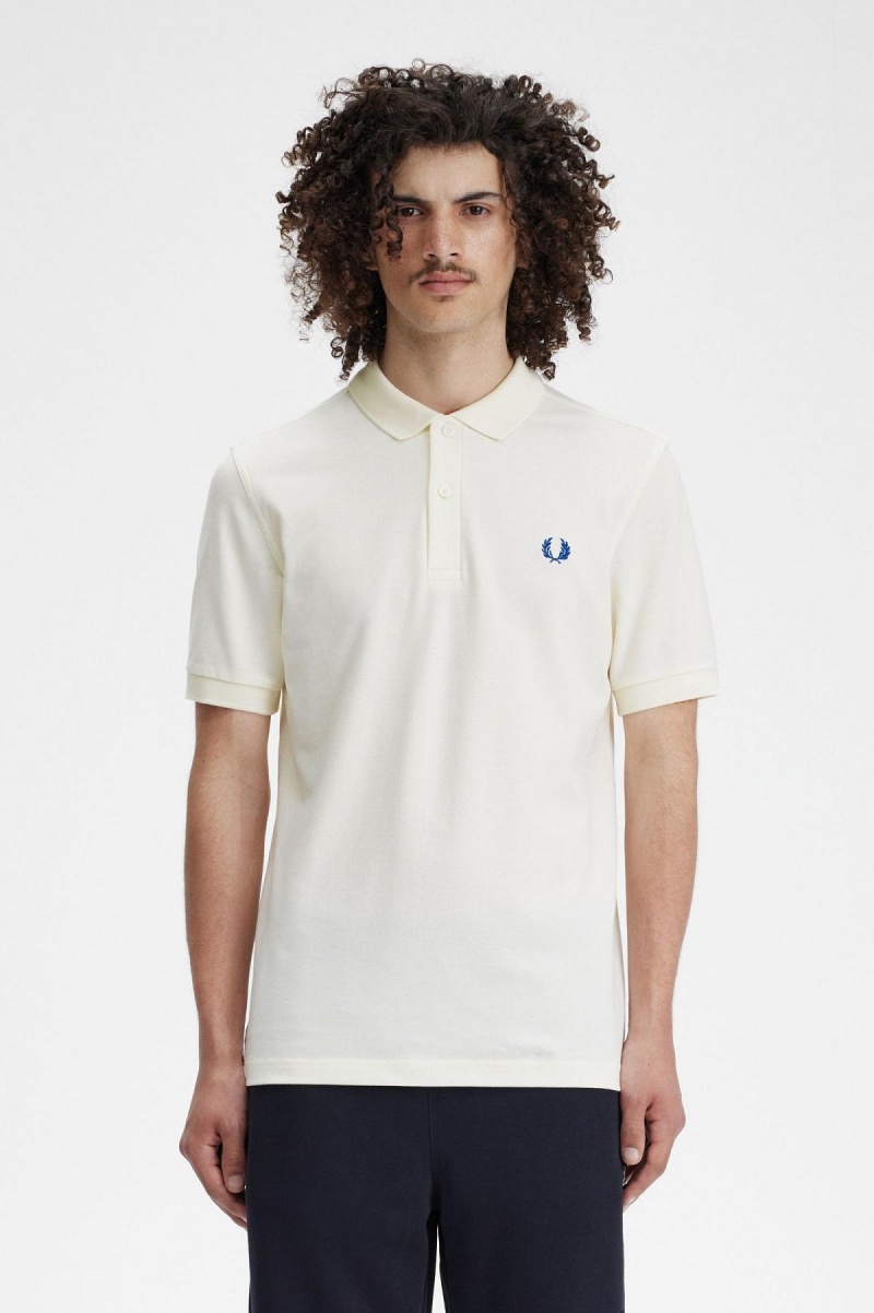 Fred Perry Shirt Fred Perry M6000 Homme Ecru / Shaded Cobalt | GFREC66693