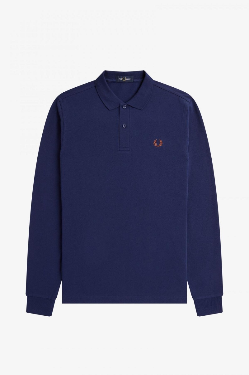 Fred Perry Shirt Fred Perry M6006 Homme Bleu Marine Marron | FFRHY26217