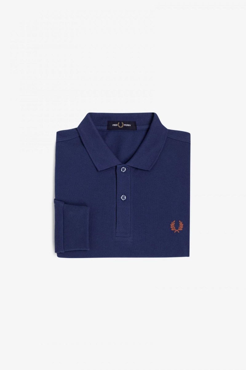 Fred Perry Shirt Fred Perry M6006 Homme Bleu Marine Marron | FFRHY26217