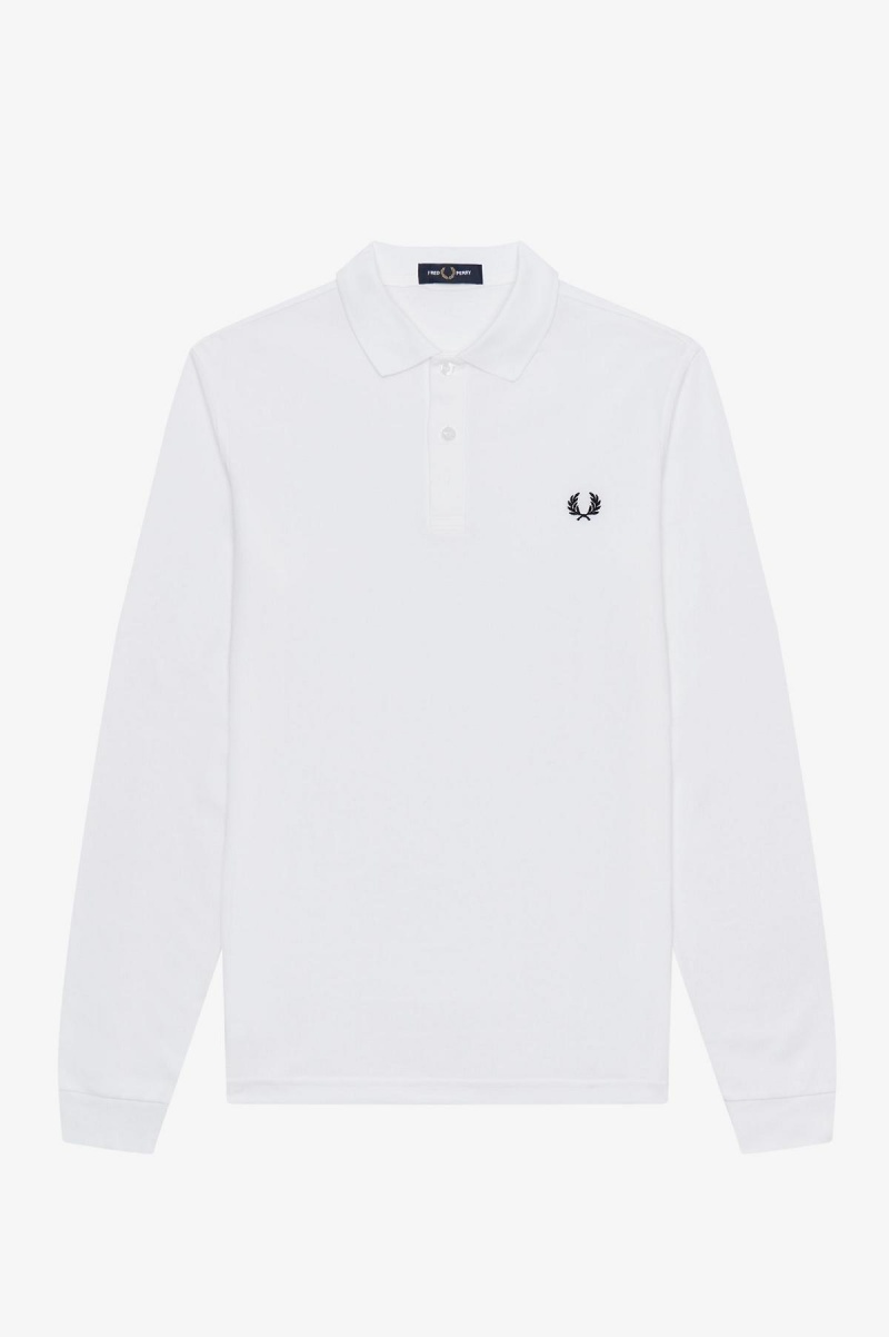 Fred Perry Shirt Fred Perry M6006 Homme Blanche Bleu Marine | DFRKV80508