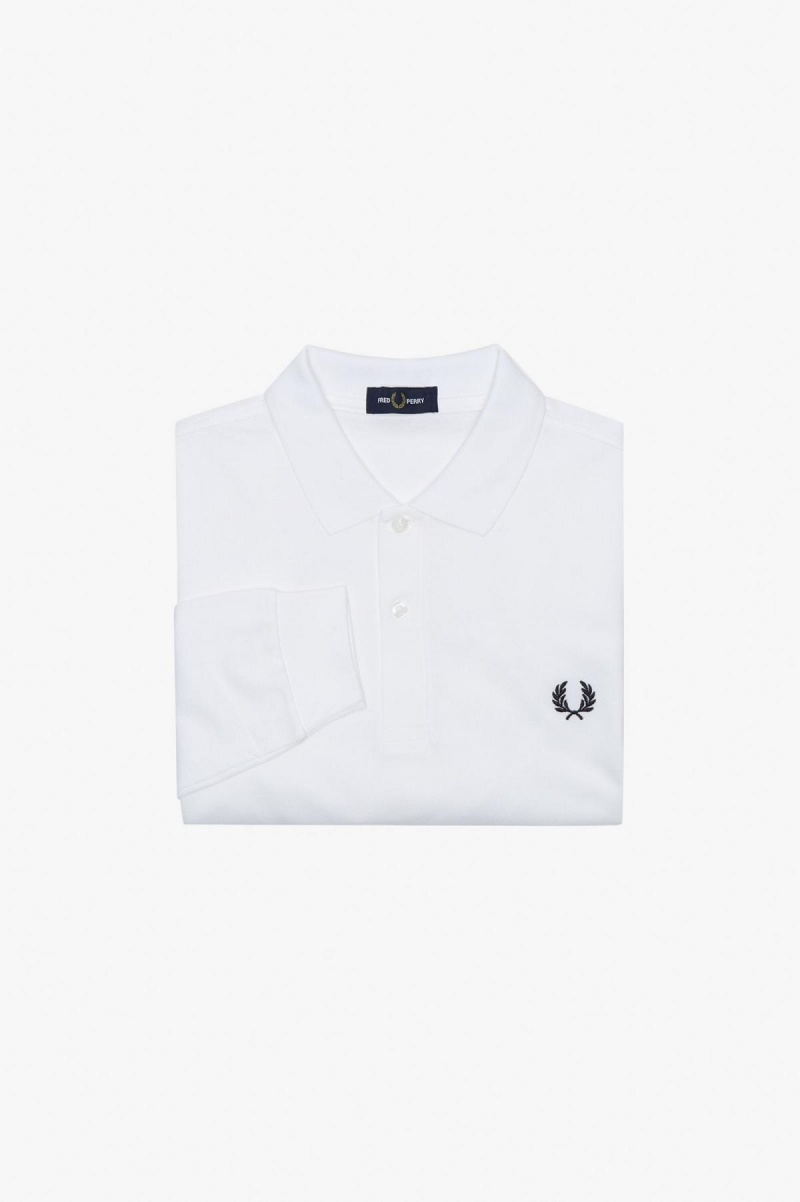 Fred Perry Shirt Fred Perry M6006 Homme Blanche Bleu Marine | DFRKV80508