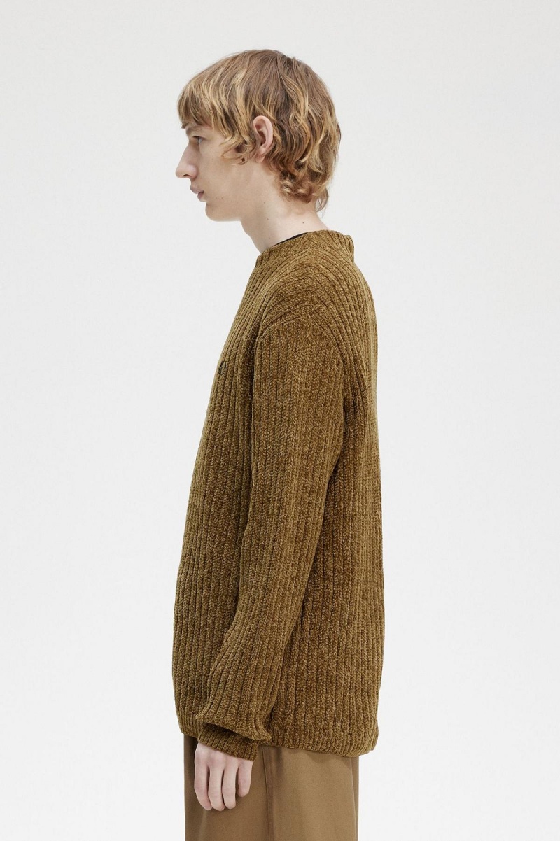 Knitwear Fred Perry Chenille Rib Jumper Homme Shaded Stone | AFRWC57055