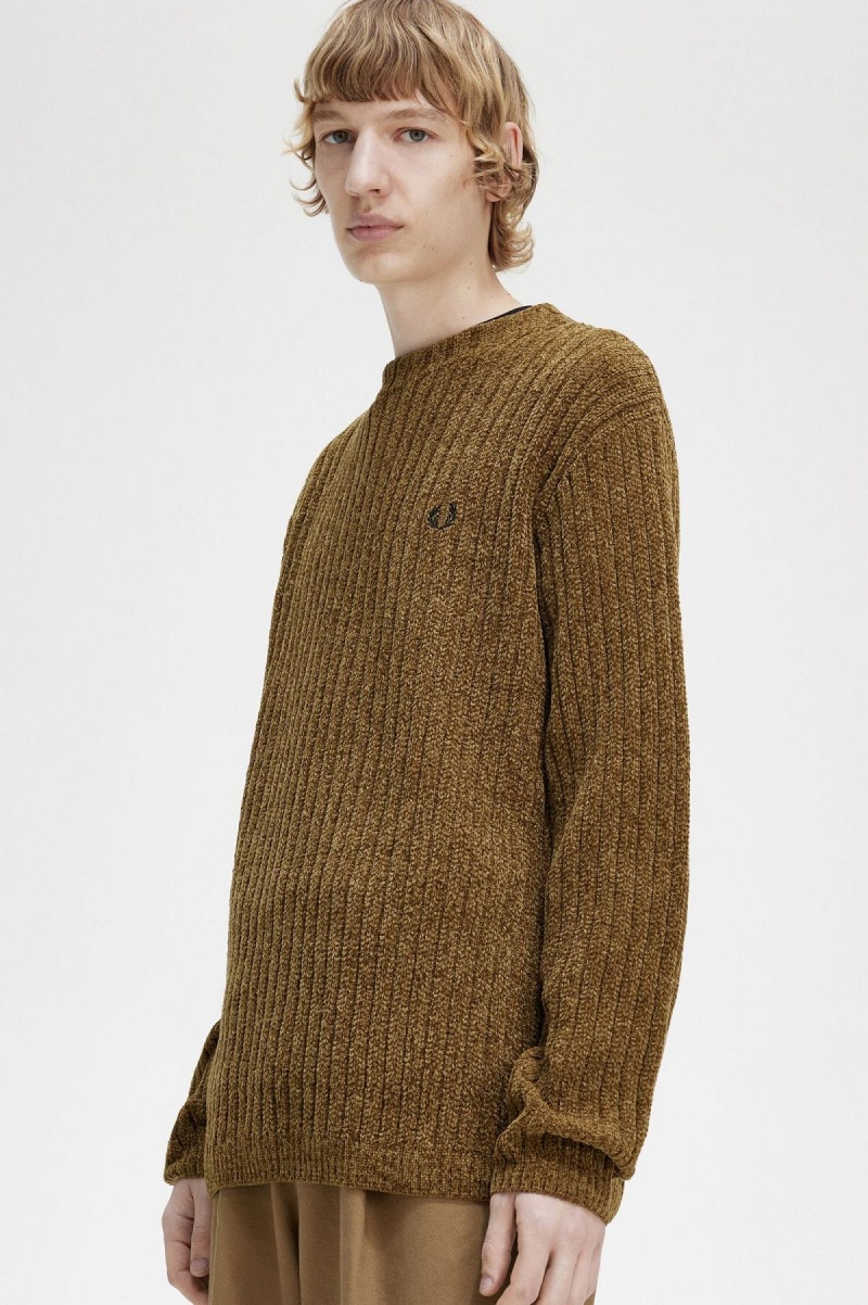 Knitwear Fred Perry Chenille Rib Jumper Homme Shaded Stone | AFRWC57055