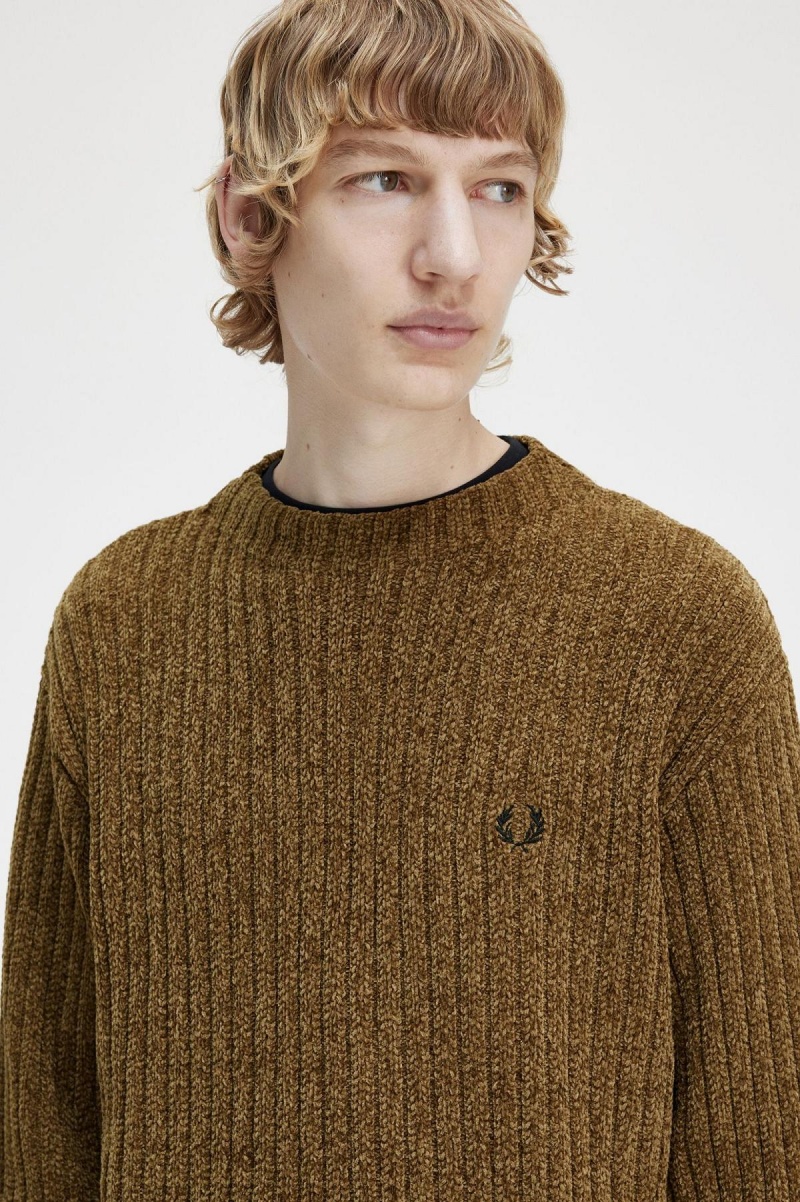 Knitwear Fred Perry Chenille Rib Jumper Homme Shaded Stone | AFRWC57055