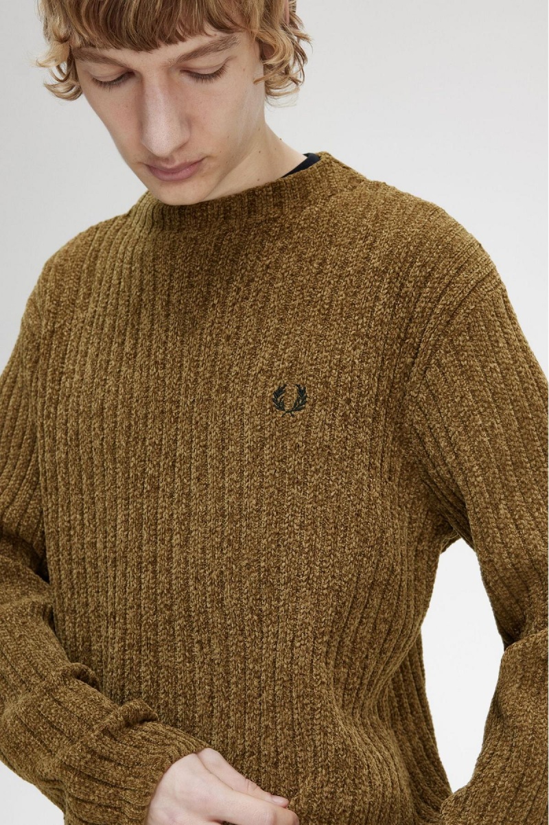 Knitwear Fred Perry Chenille Rib Jumper Homme Shaded Stone | AFRWC57055