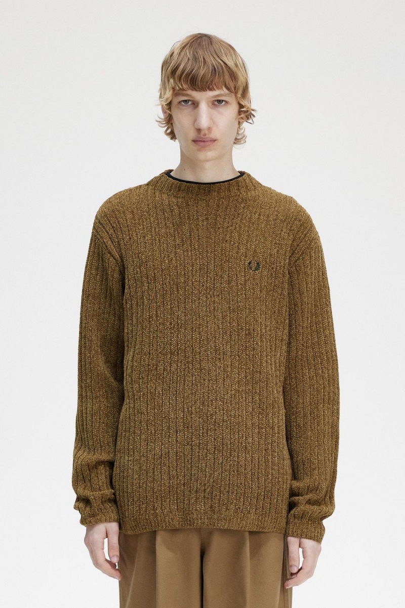 Knitwear Fred Perry Chenille Rib Jumper Homme Shaded Stone | AFRWC57055