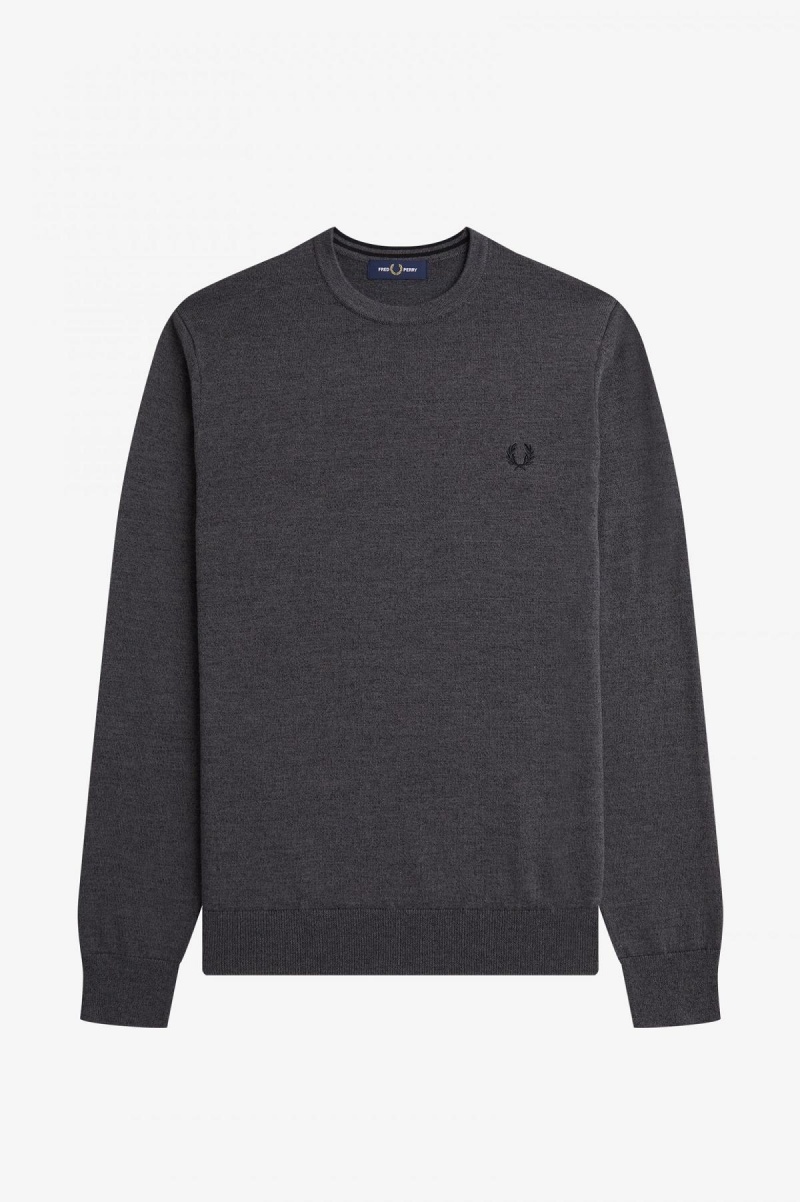 Knitwear Fred Perry Classiche Crew Neck Jumper Homme Grise Foncé | FREAH19601