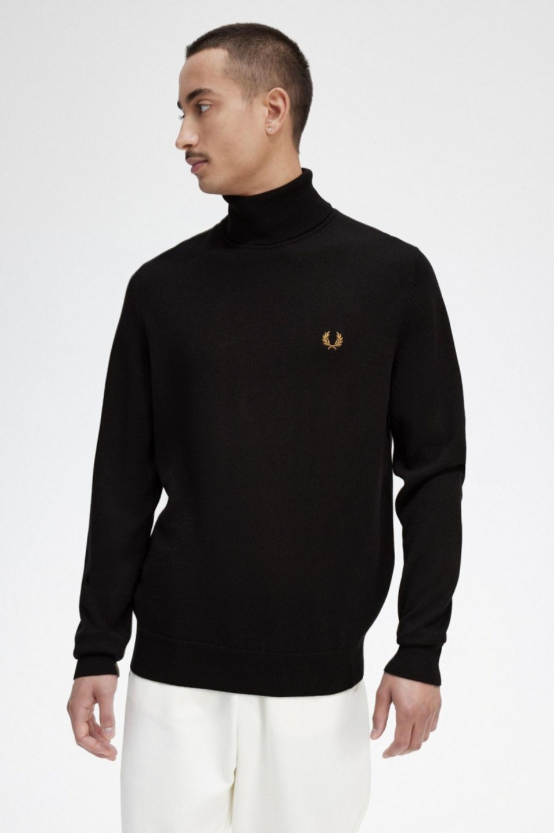 Knitwear Fred Perry Roll Neck Jumper Homme Bleu Marine | GFRUC35545