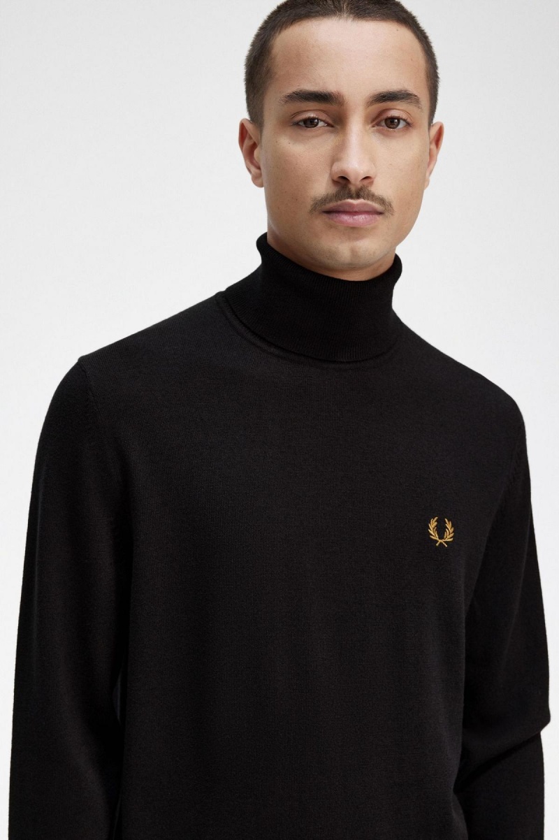 Knitwear Fred Perry Roll Neck Jumper Homme Bleu Marine | GFRUC35545