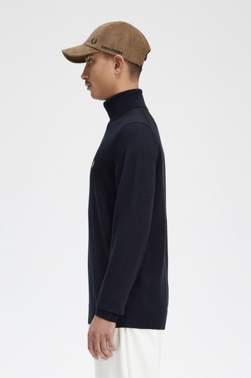 Knitwear Fred Perry Roll Neck Jumper Homme Noir | FRQCS90655