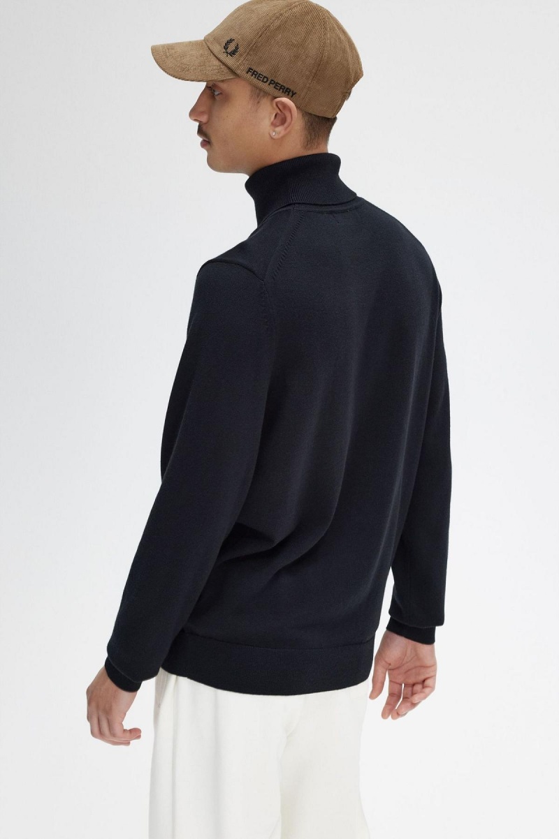 Knitwear Fred Perry Roll Neck Jumper Homme Noir | FRQCS90655