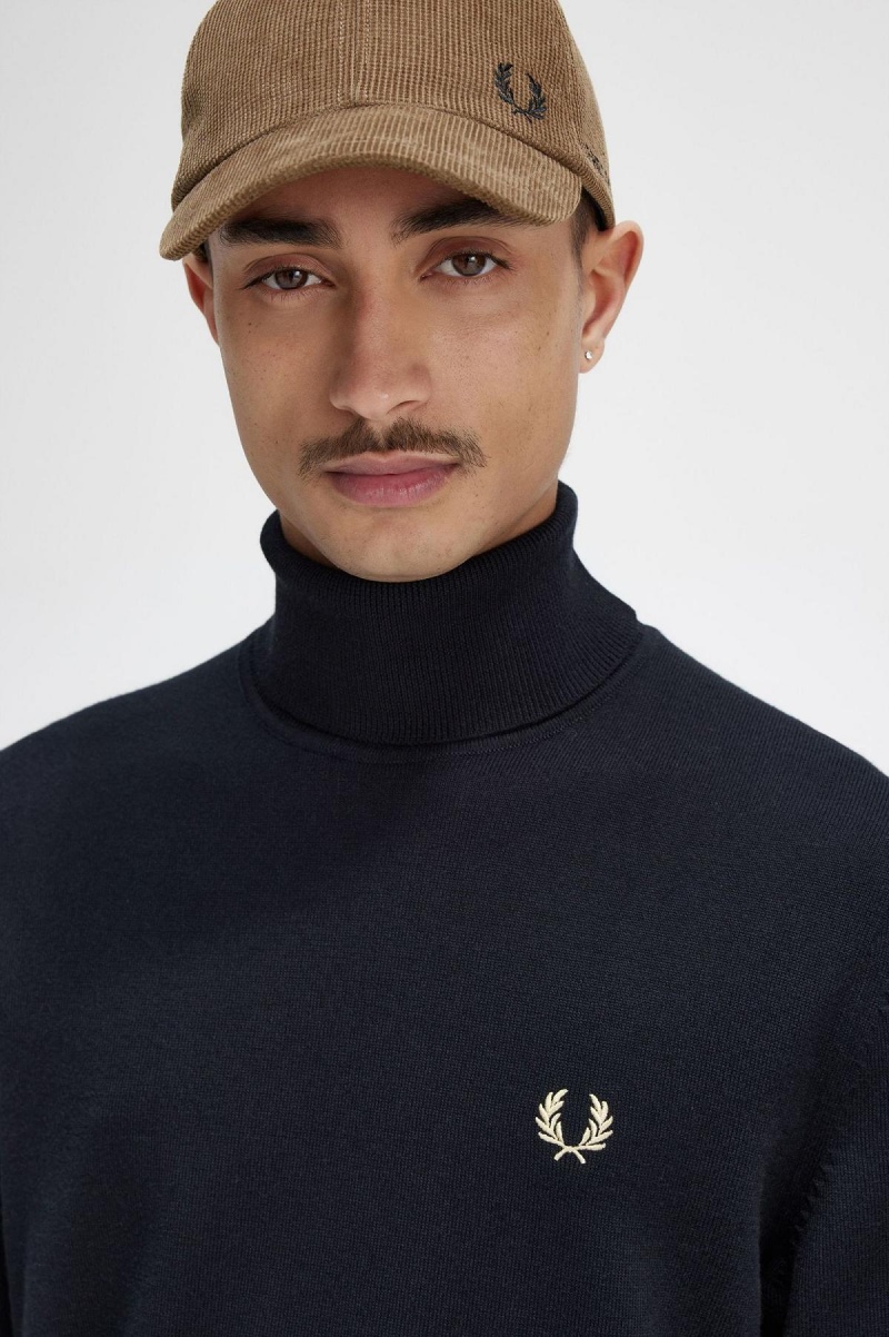 Knitwear Fred Perry Roll Neck Jumper Homme Noir | FRQCS90655