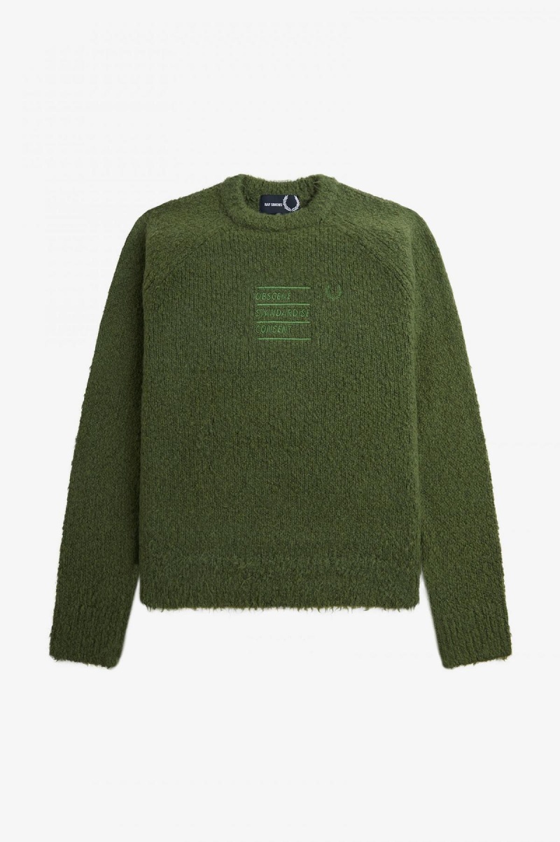 Knitwear Fred Perry Textured Tricoté Jumper Homme Chive | EFRVG52559