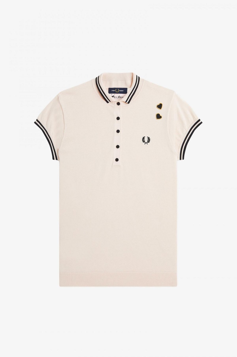 Knitwear Fred Perry Tricoté Shirt Femme Rose | XFRGW39375