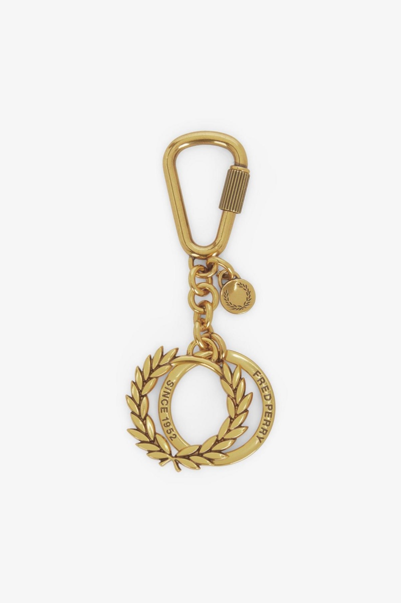 Lifestyle Fred Perry Laurel Wreath Keyring Accessories Doré | FRICD71755