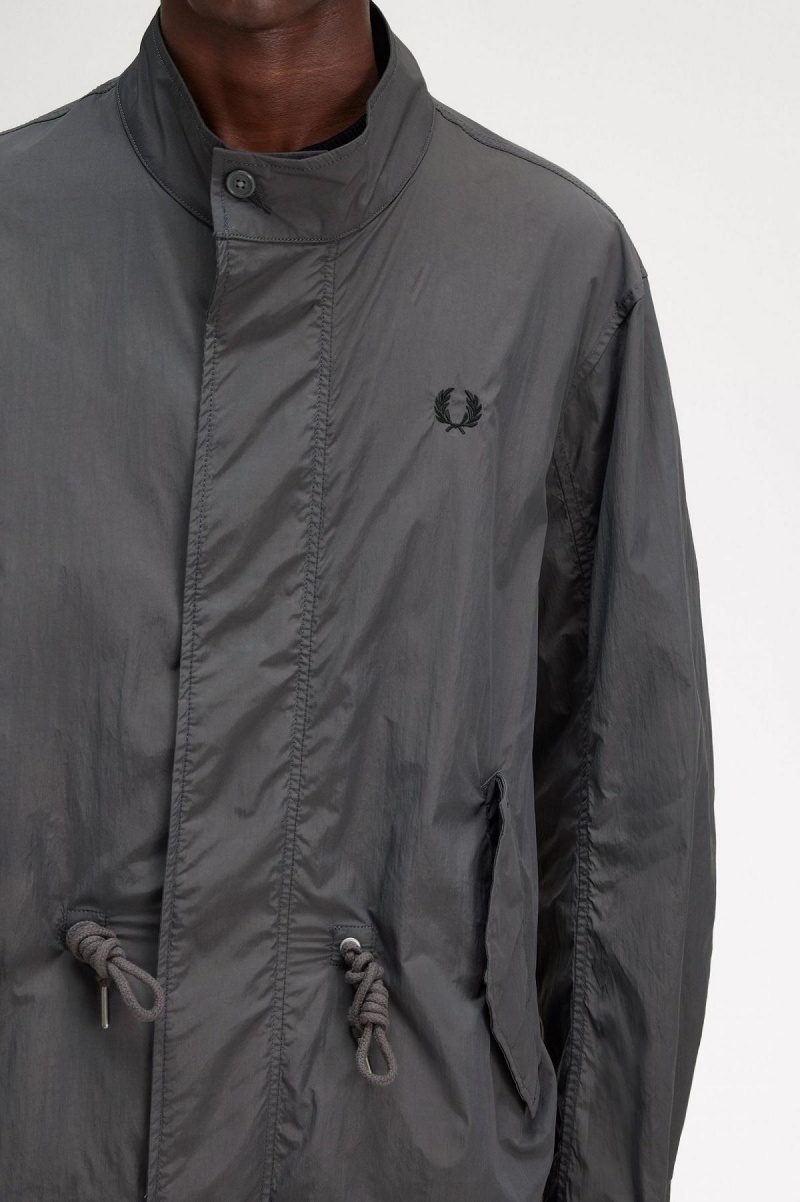 Manteaux Fred Perry Droit Hem Parka Homme Gunmetal | FFRHY51376