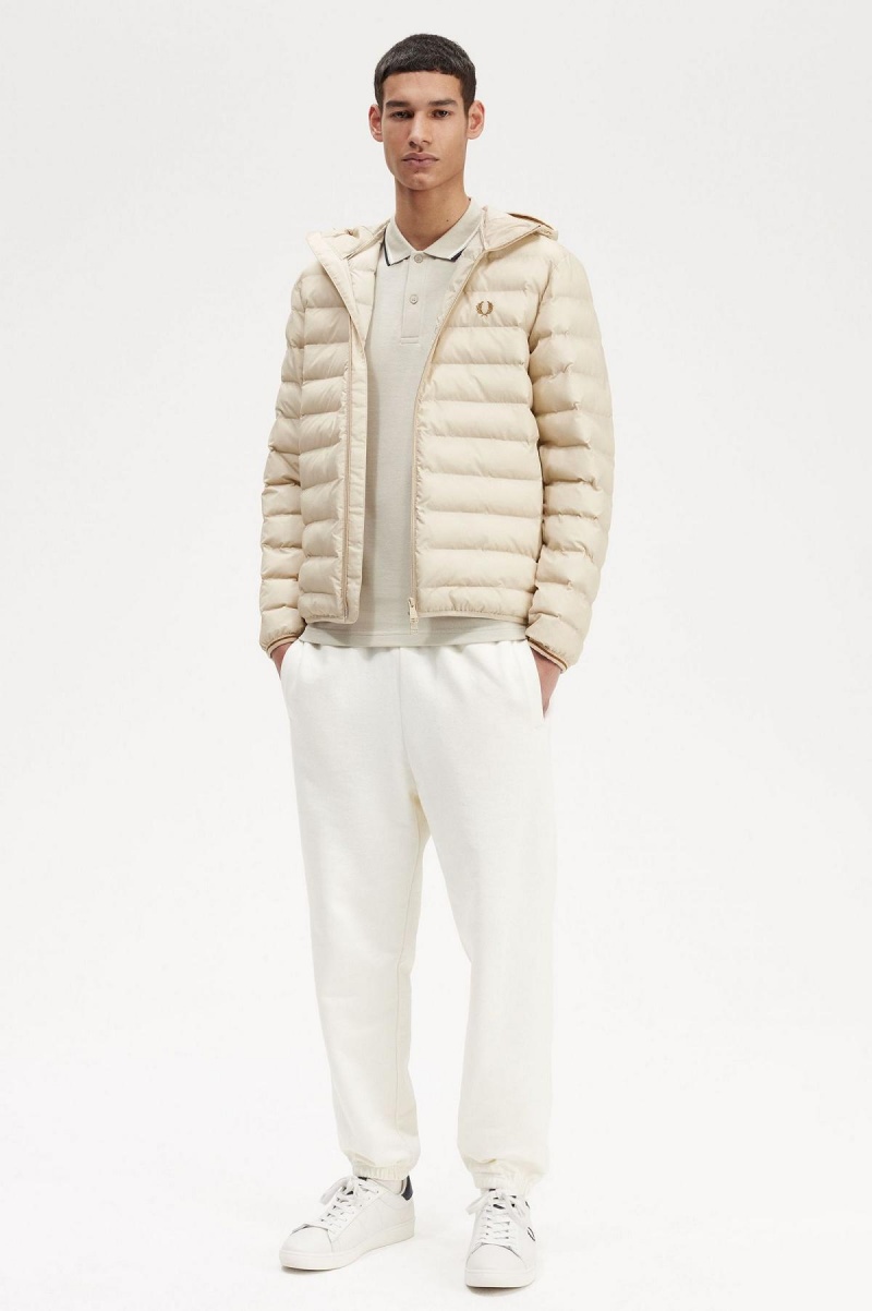 Manteaux Fred Perry Encapuchonné Insulated Homme Oatmeal | PFRER91321