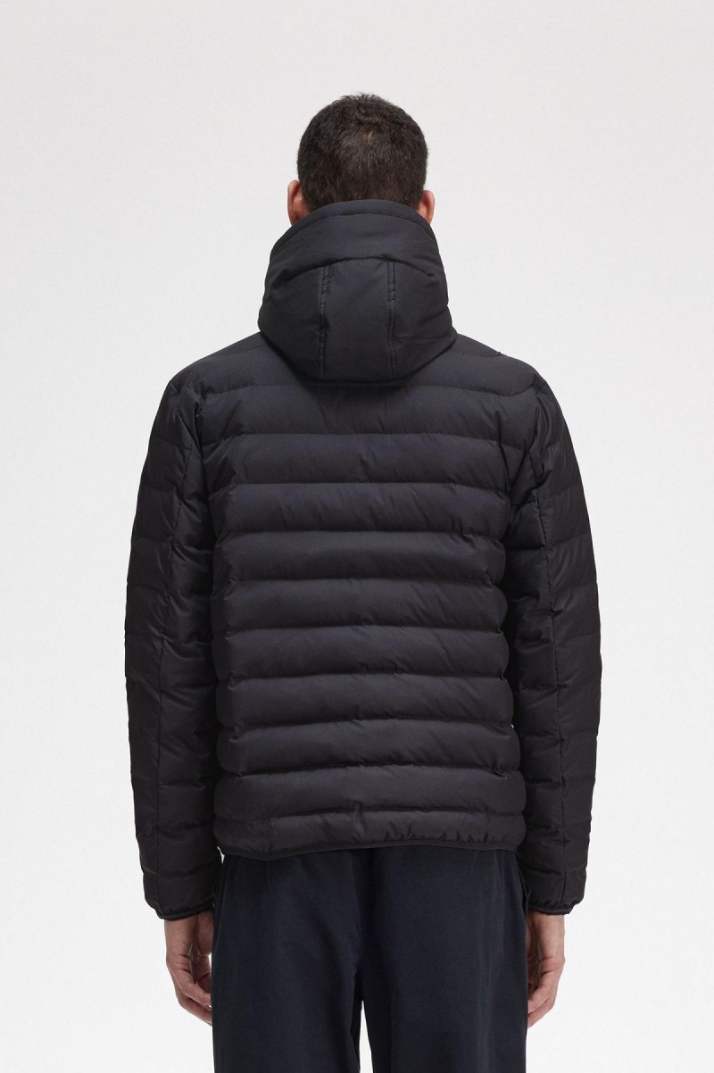 Manteaux Fred Perry Encapuchonné Insulated Homme Noir | SFRVO23190