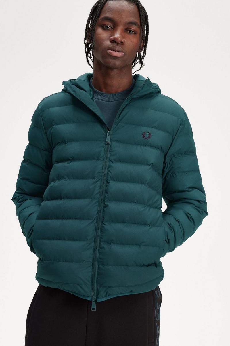 Manteaux Fred Perry Encapuchonné Insulated Homme Bleu | FRFRX49793