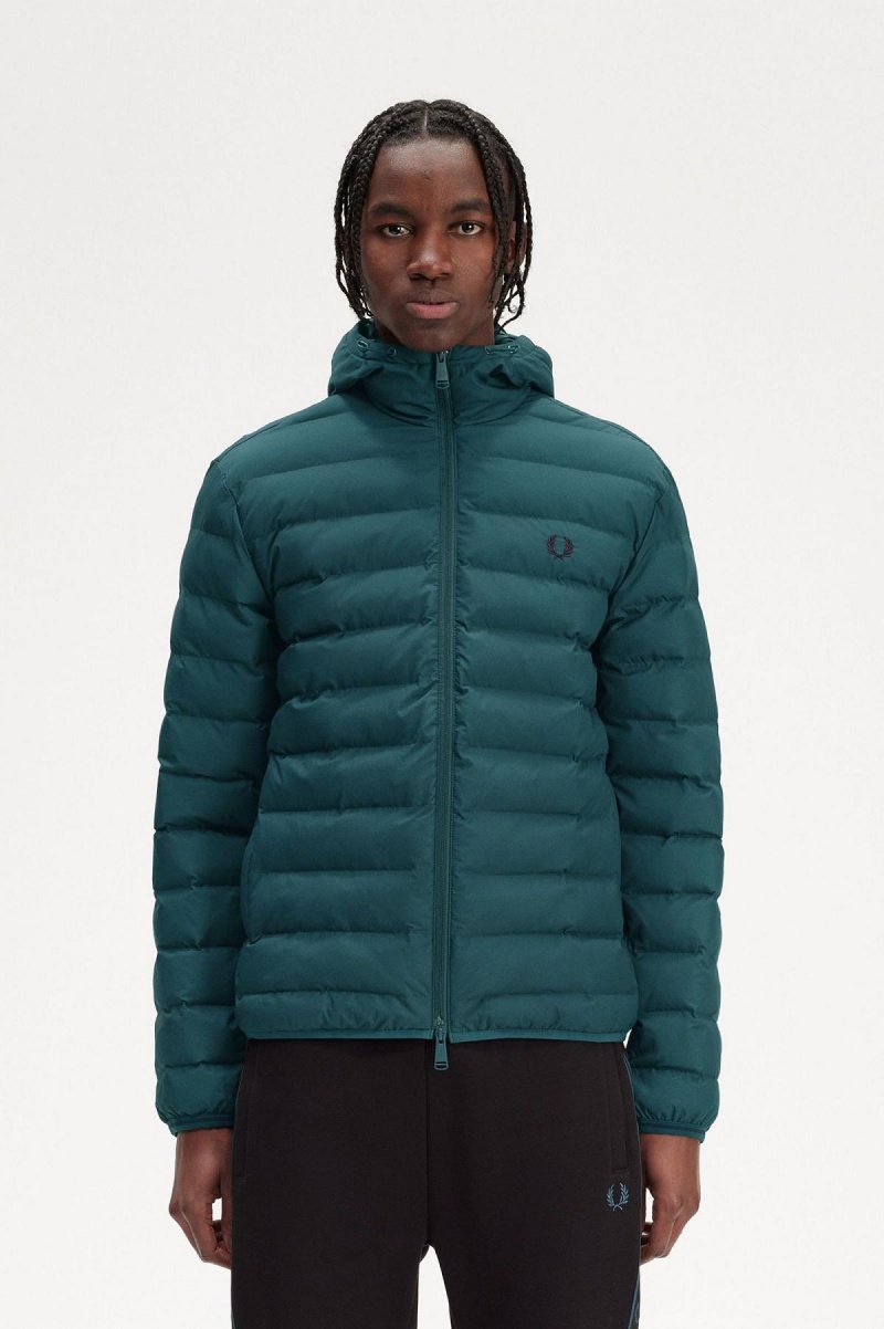 Manteaux Fred Perry Encapuchonné Insulated Homme Bleu | FRFRX49793