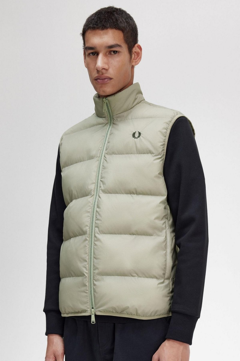 Manteaux Fred Perry Insulated Gilet Homme Seagrass | QFRUV30557