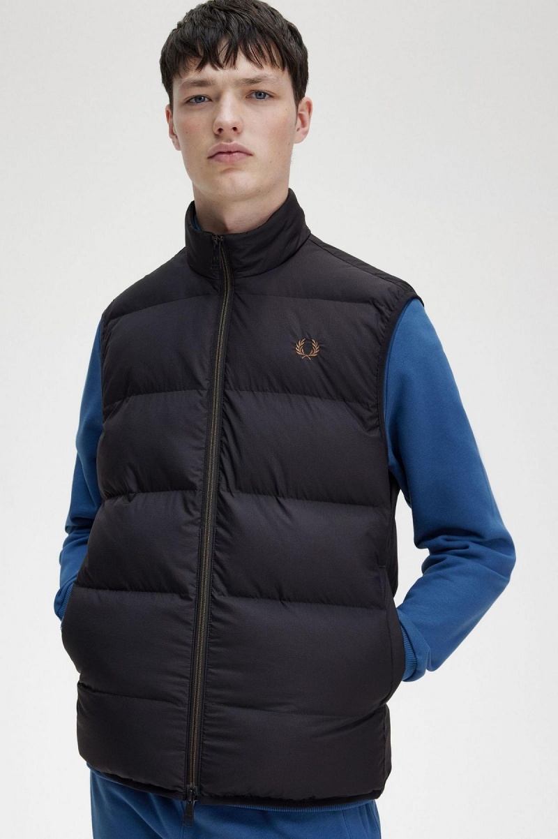 Manteaux Fred Perry Insulated Gilet Homme Noir | PFRQX59038