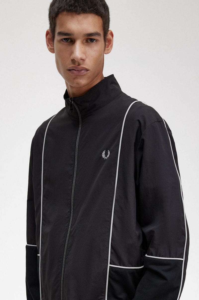 Manteaux Fred Perry Piped Shell Homme Noir | ZFRNQ66853