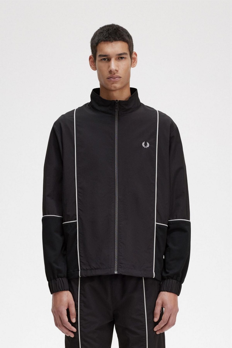 Manteaux Fred Perry Piped Shell Homme Noir | ZFRNQ66853