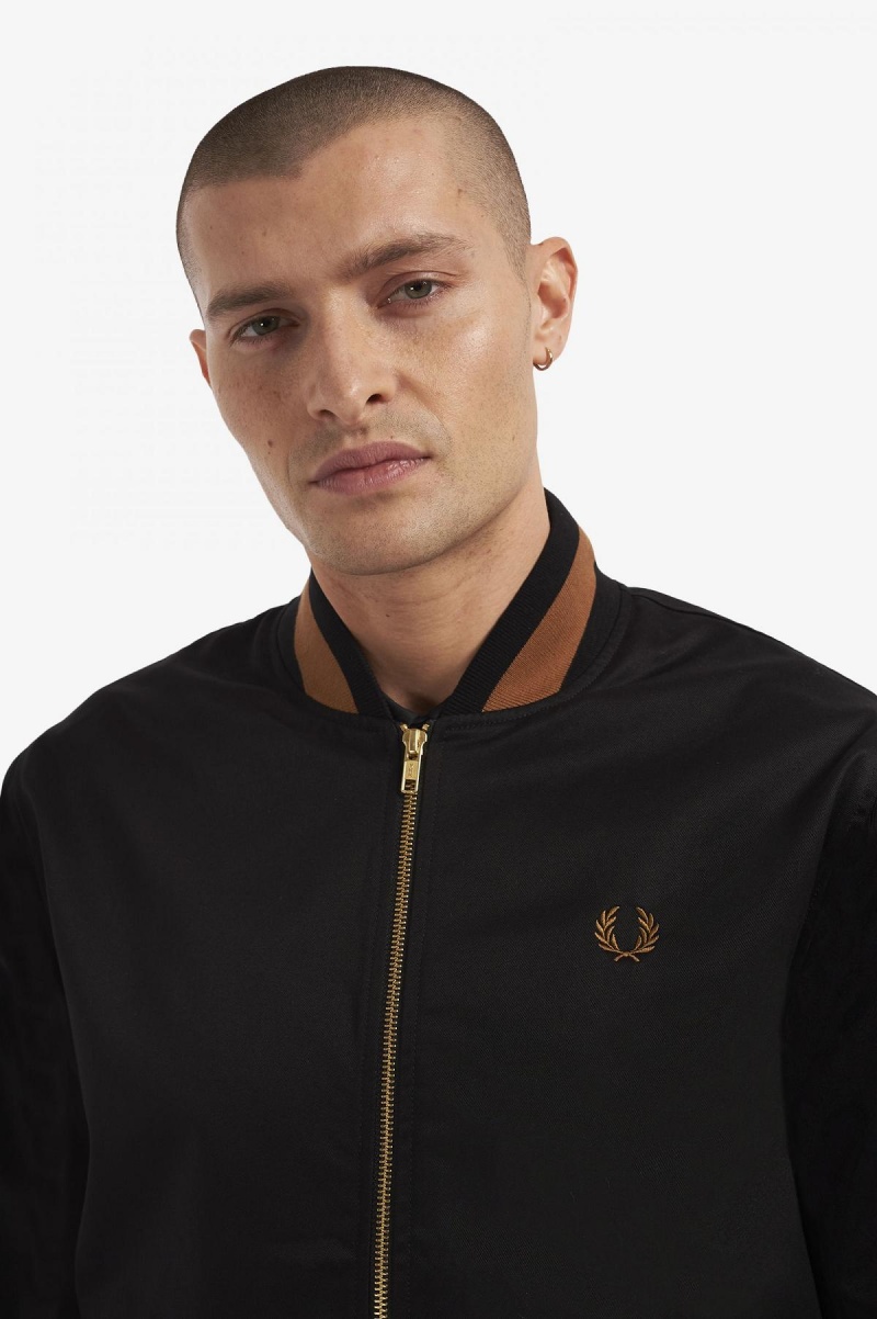 Manteaux Fred Perry Tennis Bomber Homme Noir | FRQCS66585