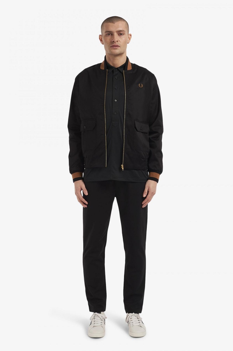 Manteaux Fred Perry Tennis Bomber Homme Noir | FRQCS66585